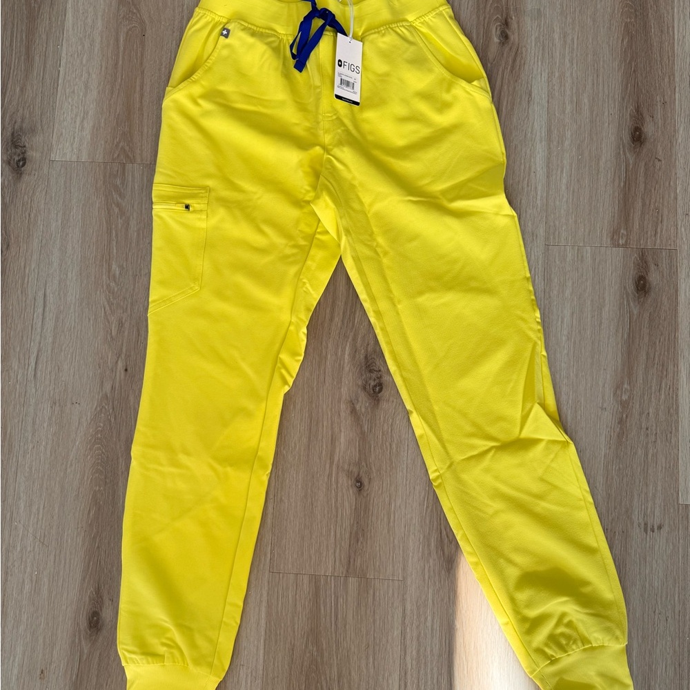 Figs Small Tall Neon Yellow Joggers